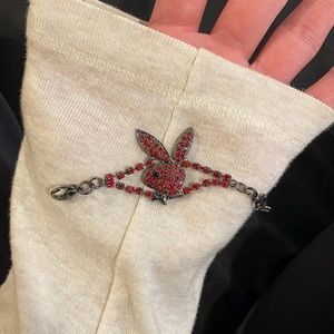 Playboy Bunny Red Jeweled key chain type thing